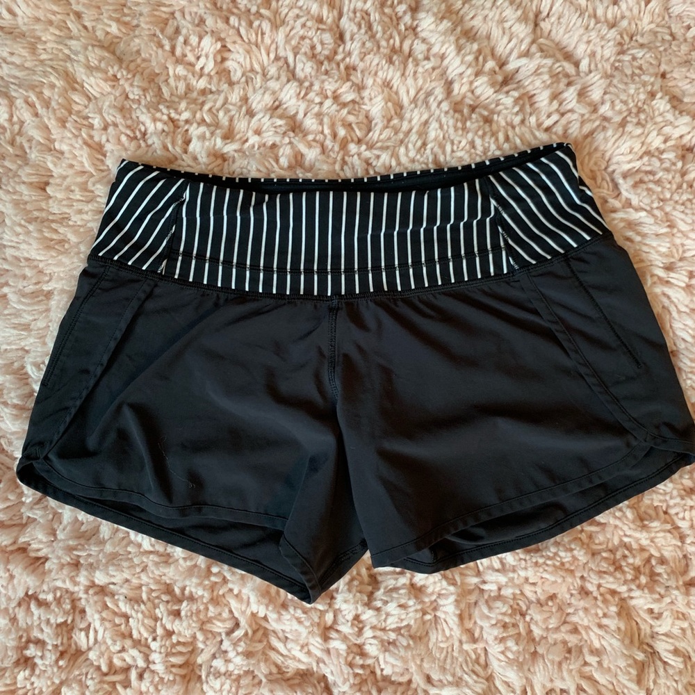 black lululemon speed short